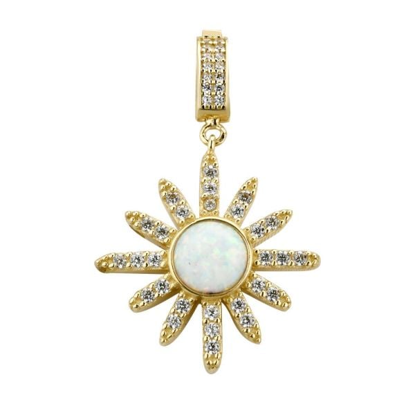 Opal Charm Altın Kolye Ucu