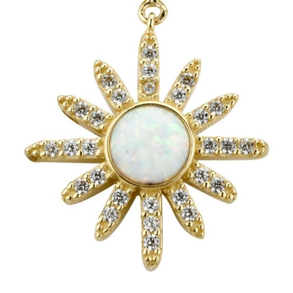 Opal Charm Altın Kolye Ucu