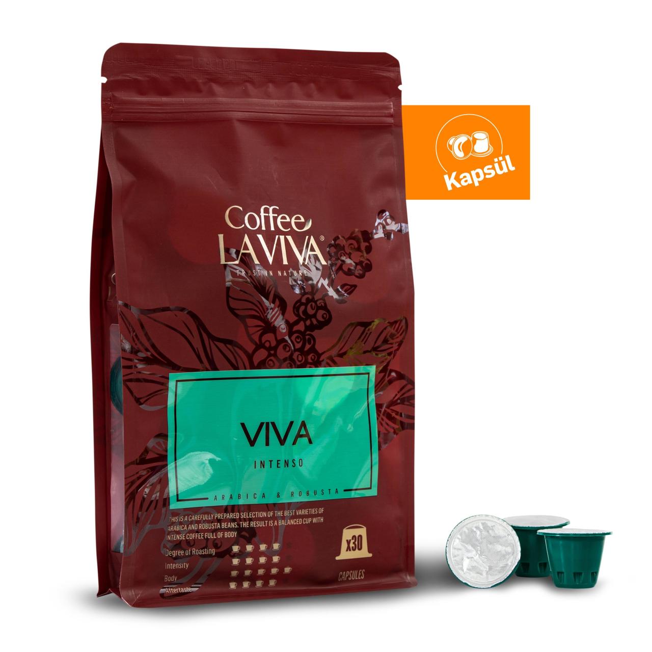 Coffee La Viva INTENSIO Kapsül Kahve Nespresso Uyumlu 30x5,3 gr (6x30 1 Koli)
