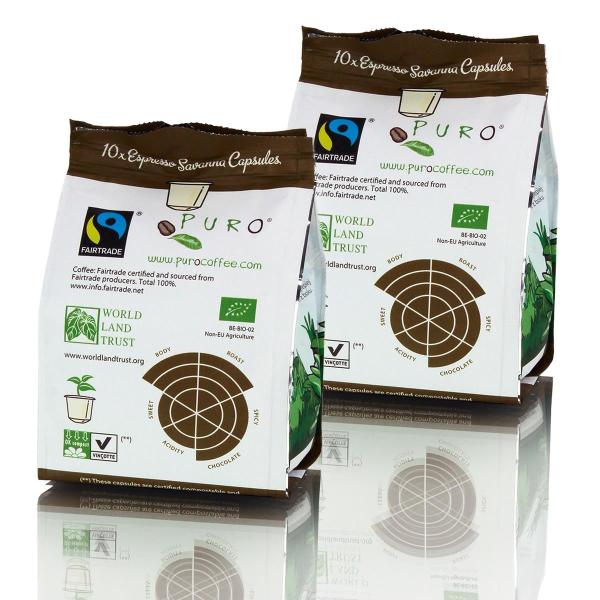 PURO Savanna Nespresso Uyumlu Organik Kapsül Kahve 20x5,2 gr