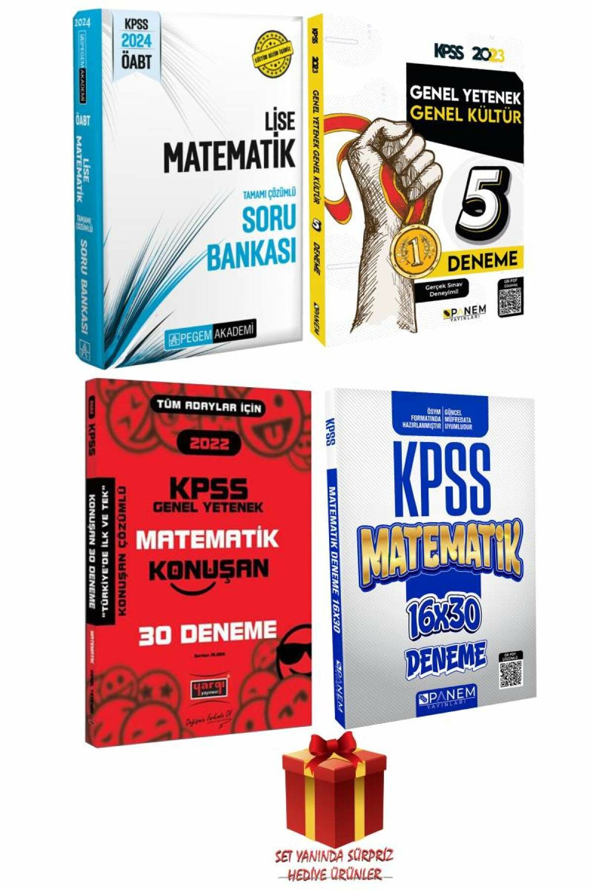 2024 Pegem ÖABT Lise Matematik Soru Bankası+GYGK 5D+Matematik 30 Deneme+Matematik Deneme+Hediye