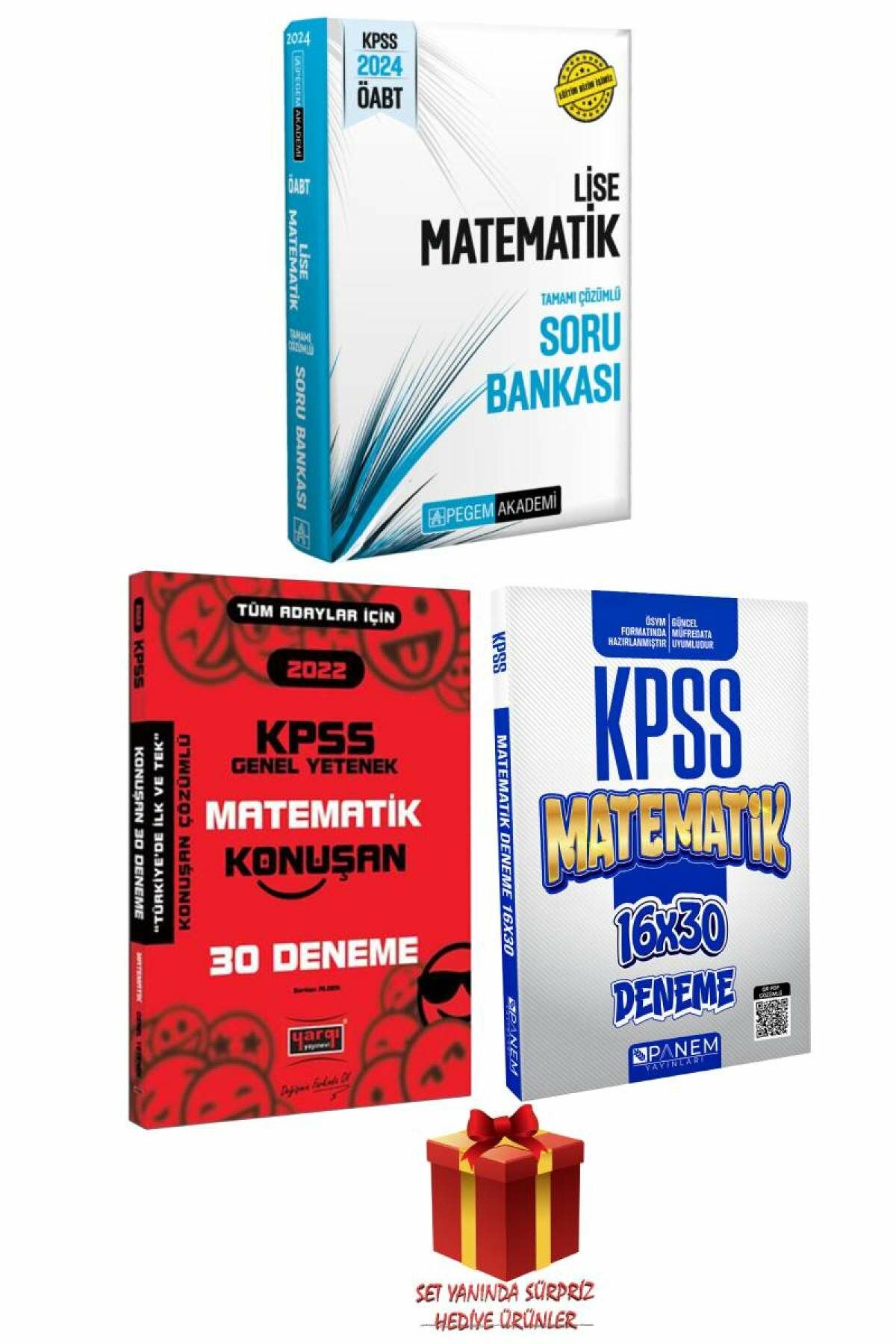 2024 Pegem ÖABT Lise Matematik Soru Bankası+Matematik 30 Deneme+Matematik Deneme+Hediye