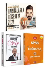 2024 Benim Hocam KPSS Haritalarla Coğrafya + Coğrafya Konu Anlatım-Soru Bankası Seti