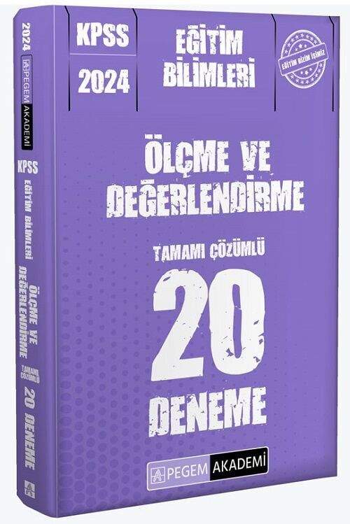 Pegem 2024 KPSS Eğitim Bilimleri Ölçme ve Değerlendirme 20 Deneme Çözümlü Pegem Akademi Yayınları