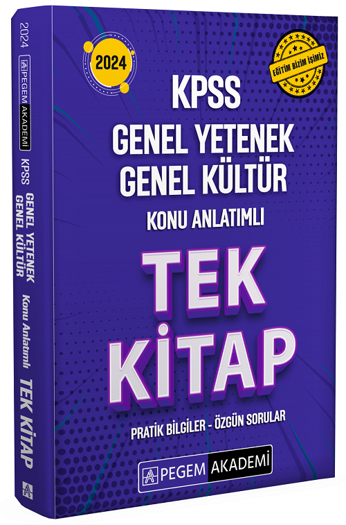 Pegem 2024 KPSS Genel Yetenek Genel Kültür Konu Anlatımlı Tek Kitap Pegem Akademi Yayınları