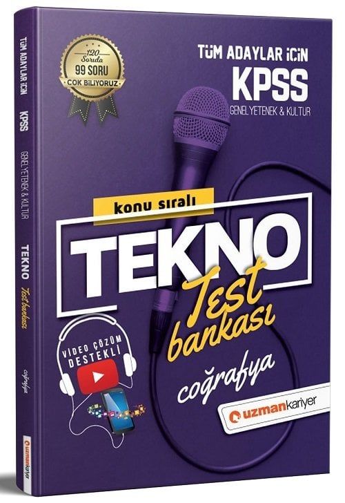 SÜPER FİYAT Uzman Kariyer KPSS Coğrafya Tekno Test Bankası Yaprak Test Uzman Kariyer Yayınları