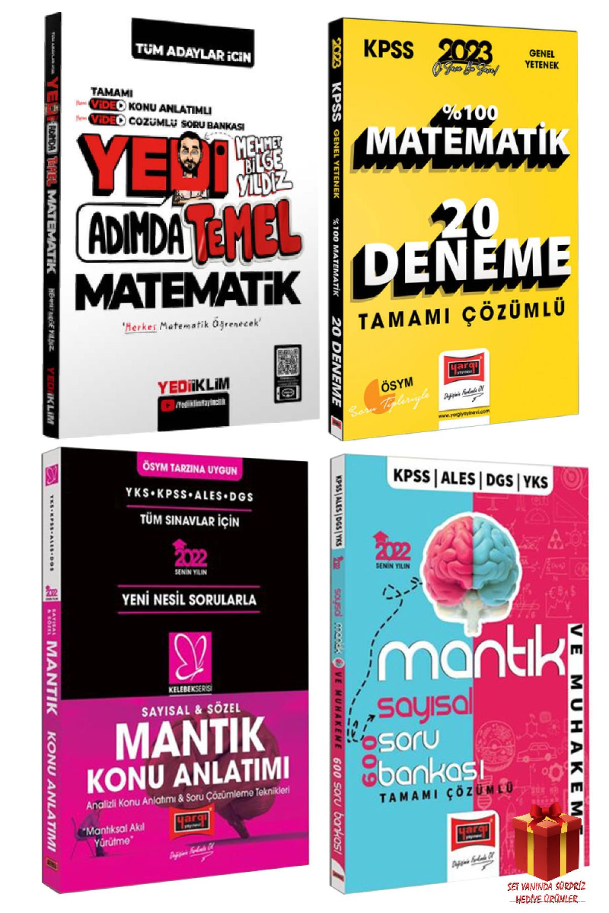 Yediiklim Yedi Adımda Temel Matematik+Matematik Deneme+Mantık Konu Anlatım+Mantık Soru Bankası