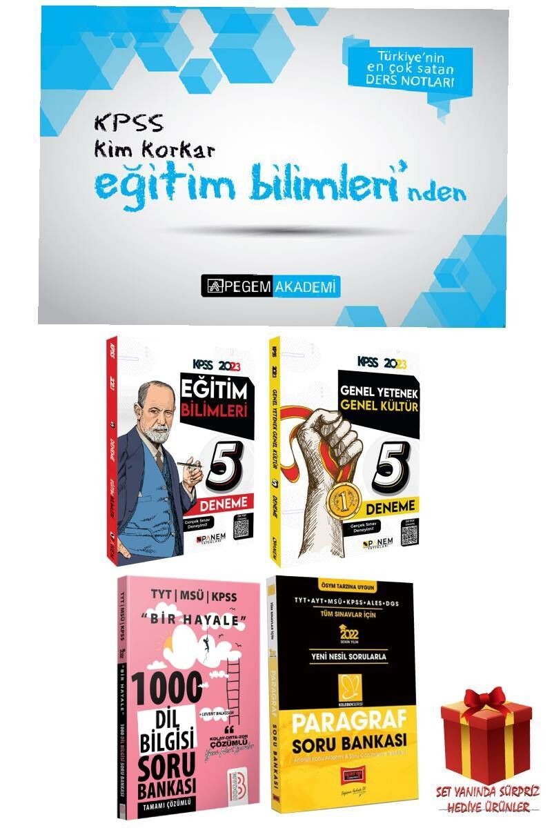 2024 Pegem Eğitim Bilimleri Ders Notları+Dil Bil+Paragraf SB+Eğitim 5D+GYGK 5D+Hediye