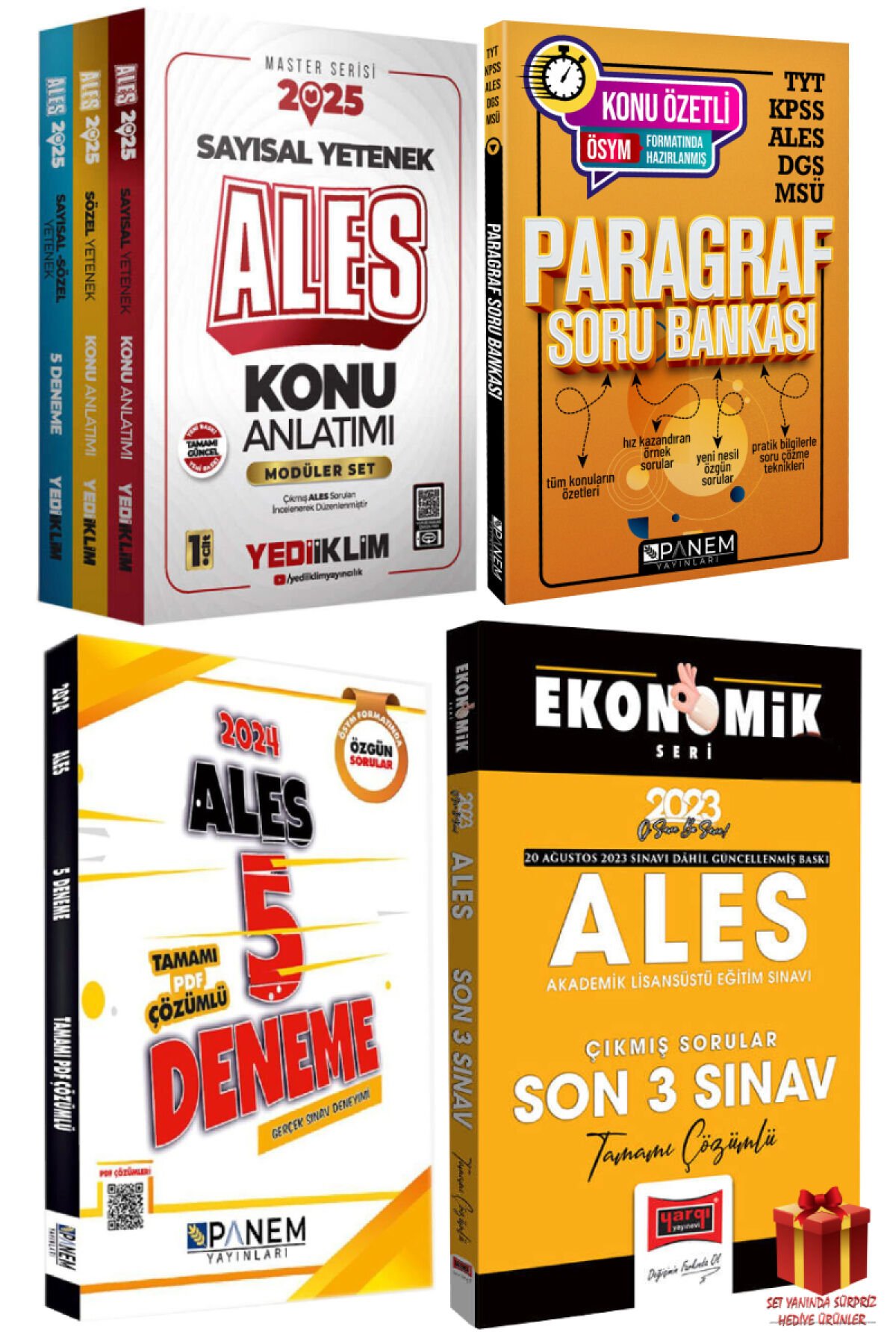 2025 Yargı ALES Sayısal Sözel Konu Anlatım+Ales Paragraf Soru B+Ales Deneme+Çıkmış Sorular+Hediye