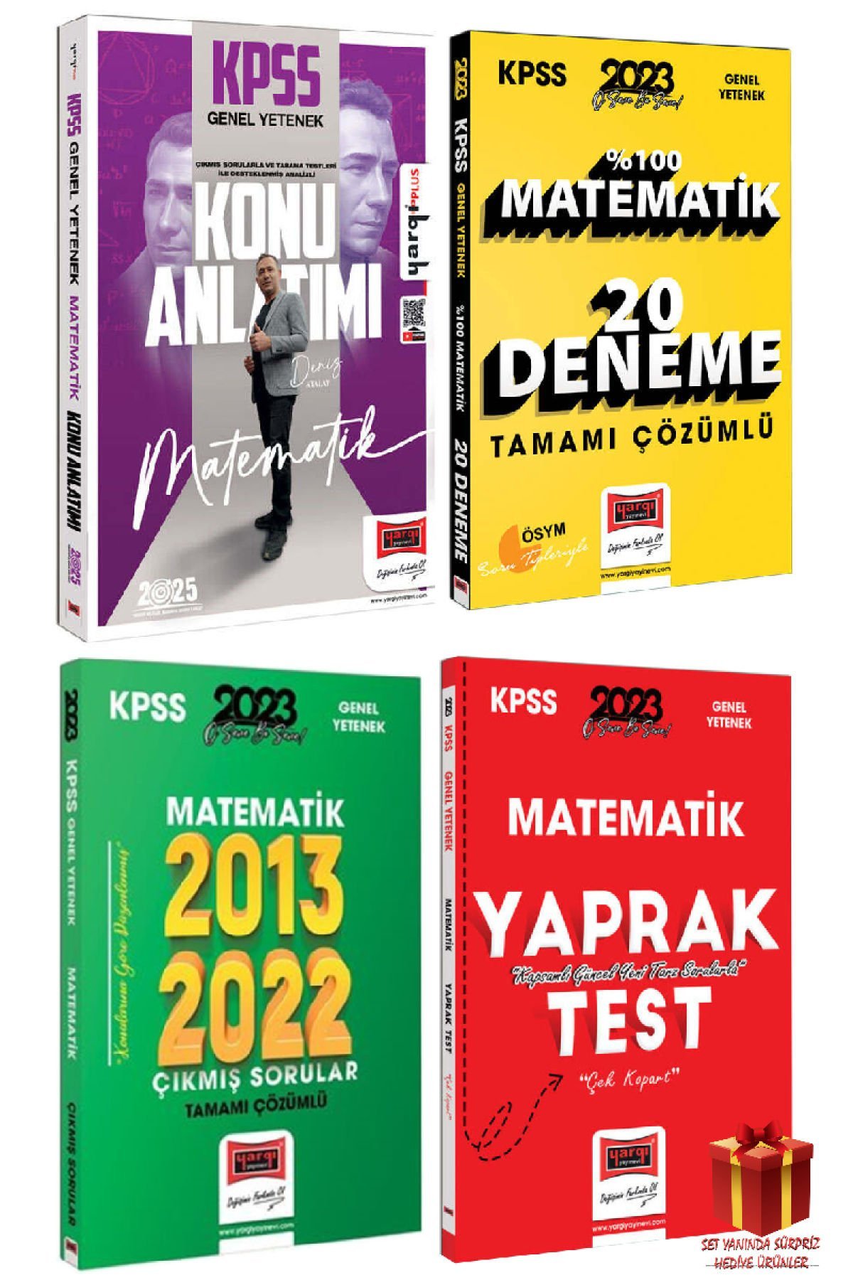 2025 Yargı KPSS Matematik Konu Anlatım+Matematik Deneme+Matematik Çıkmış Sorular+Yaprak+Hediye