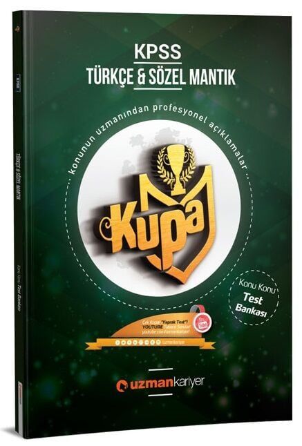 SÜPER FİYAT Uzman Kariyer KPSS Kupa Türkçe-Sözel Mantık Test Bankası Yaprak Test Uzman Kariyer Yayınları