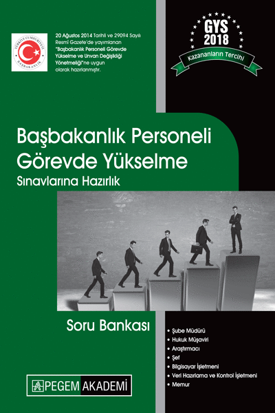 Pegem 2018 GYS Başbakanlık Personeli Görevde Yükselme Soru Bankası Pegem Akademi Yayınları