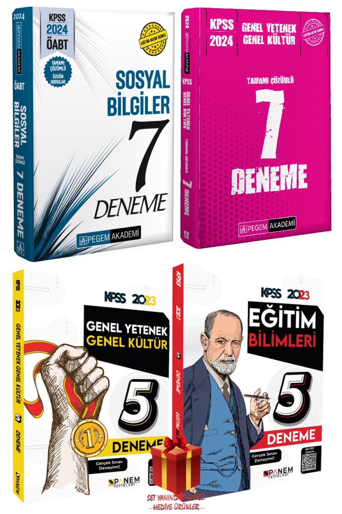 2024 Pegem AÖBT Sosyal Bilgiler 7 Deneme+Pegem GYGK 7 Deneme+Panem GYGK 5D+Eğitim 5D+Hediye