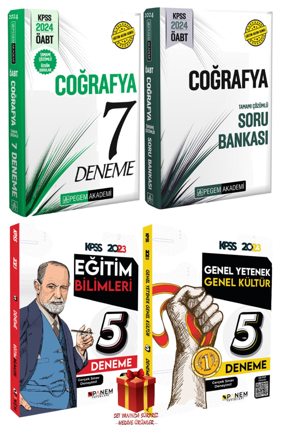 2024 Pegem AÖBT Coğrafya 7 Deneme+Coğrafya Soru Bankası+Eğitim 5 Deneme+GYGK 5 Deneme+Hediye