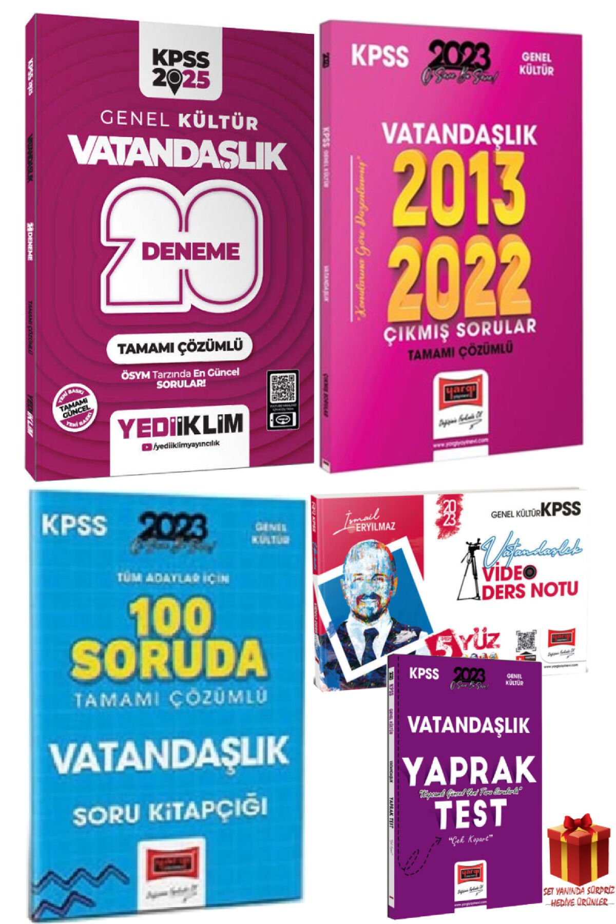 2025 Yediiklim KPSS Vatandaşlık Deneme+Vatandaşlık Çıkmış Sorular+100 Soruda+Konu+Vatandaşlık Yaprak