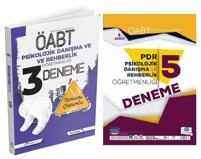 SÜPER FİYAT İndeks Akademi + Nobel ÖABT Rehberlik 3+5 Deneme 2 li Set İndeks Akademi + Nobel Sınav Yayınları