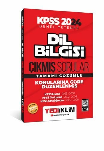 Yediiklim Yayınları 2024 KPSS Dil Bilgisi Konularına Göre Tamamı Çözümlü Çıkmış Sorular