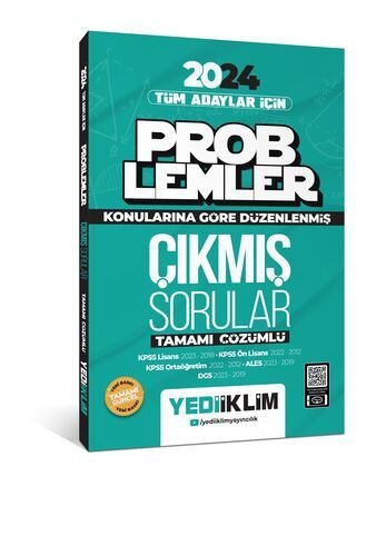 Yediiklim Yayınları 2024 Tüm Adayları İçin Problemler Konularına Göre Tamamı Çözümlü Çıkmış Sorular