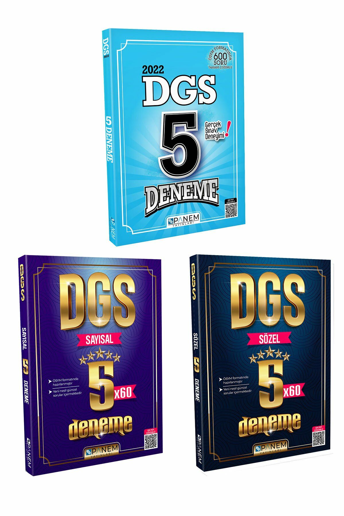 Panem Tamamı Çözümlü DGS Genel 5 Deneme + Sayısal 5 Deneme + Sözel 5 Deneme