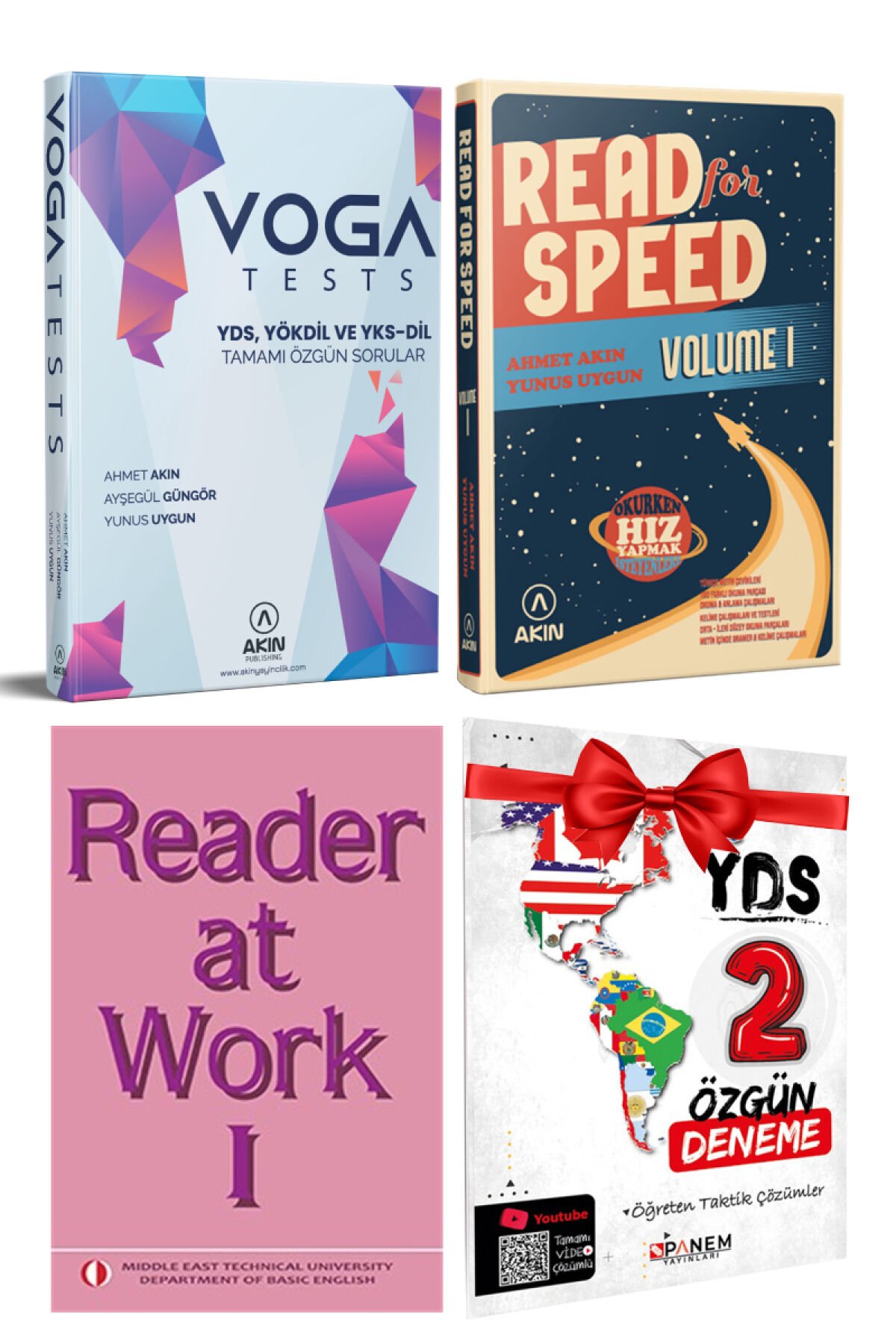 2024 Akıl Dil Voga Tests+ Read for Speed 1+ODTÜ Reader at Work 1+YDS 2 Deneme Hediye