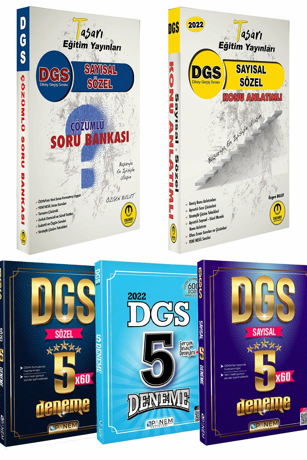 Tasarı DGS Sayısal-Sözel Konu Anlatımlı + Soru Bankası + Panem DGS Sayısal-Sözel-Genel 5 Deneme Seti