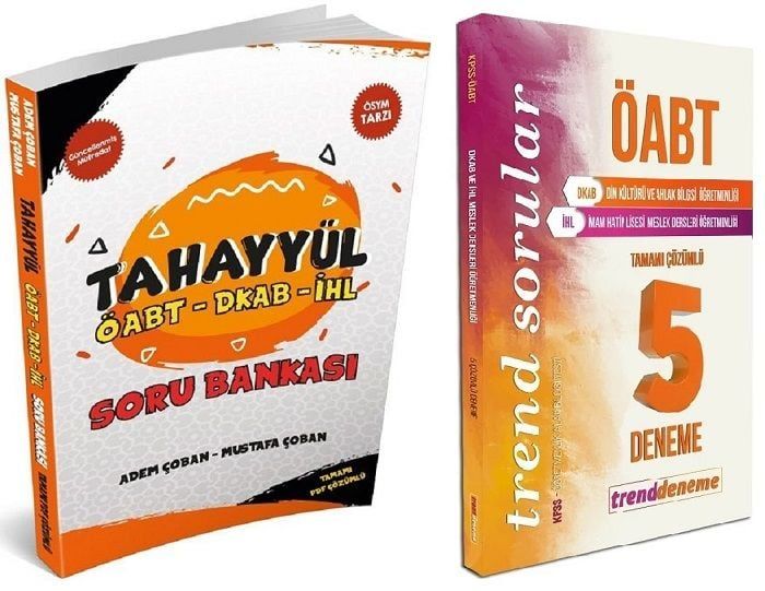 SÜPER FİYAT Tahayyül ÖABT Din Kültürü Soru + Trend Deneme 5 Deneme 2 li Set - Mustafa Çoban, Adem Çoban Tahayyül + Trend Deneme Yayınları