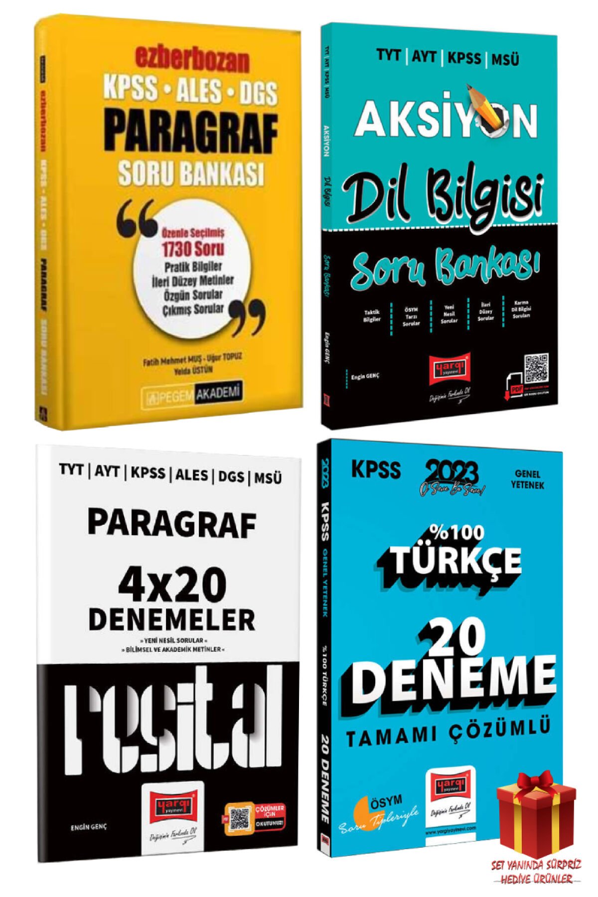 2024 Pegem KPSS/ALES/DGS Paragraf Soru Bankası+Dil Bilgisi S Bankası+Paragraf Deneme+Türkçe Deneme