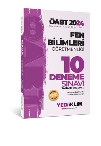 Yediiklim Yayınları 2024 ÖABT Fen Bilimleri Öğretmenliği Tamamı Video Çözümlü 10 Deneme Sınavı