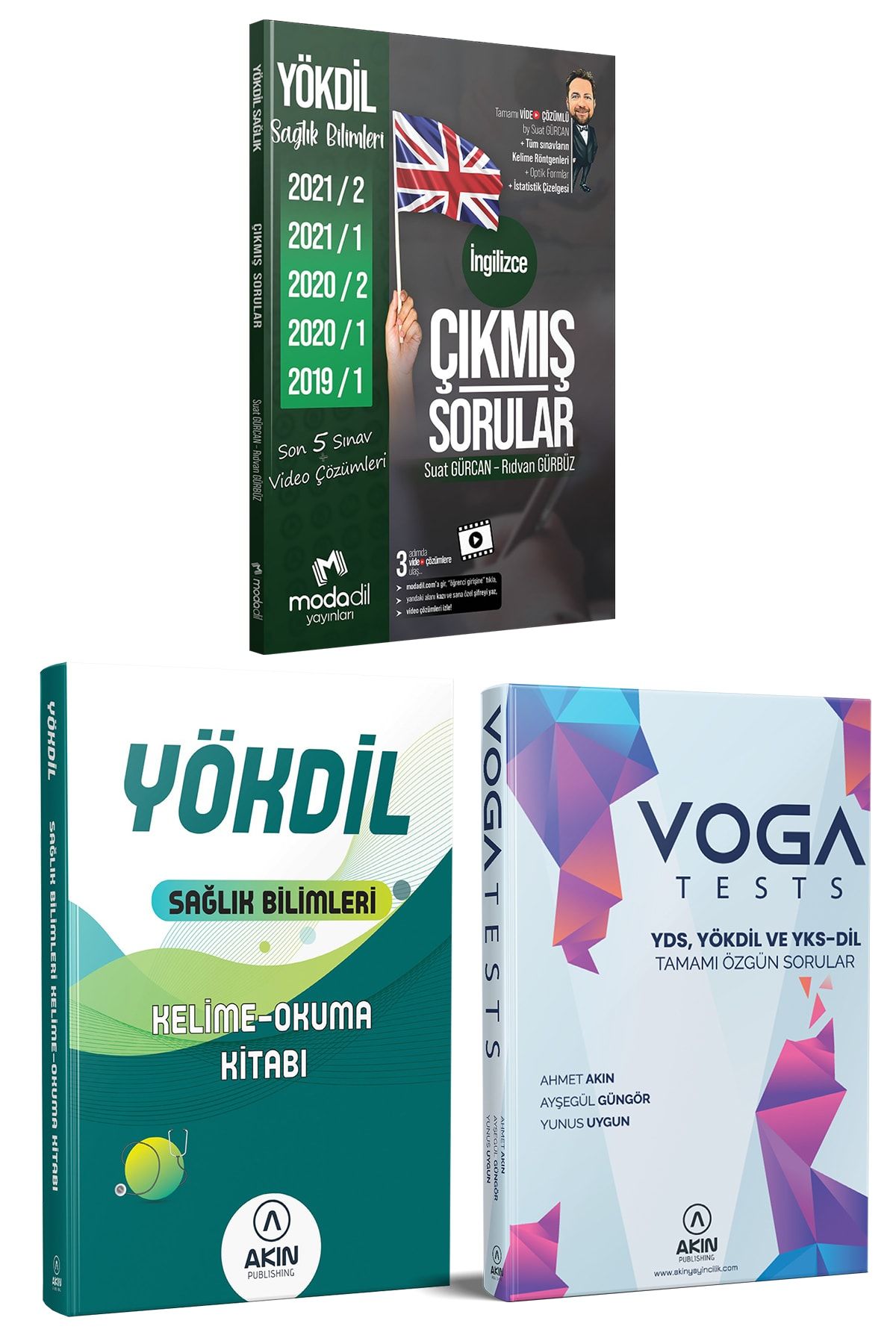 Modadil Yökdil Sağlık Çıkmış Sorular + Voga Tests + Sağlık Kelime-okuma Kitabı