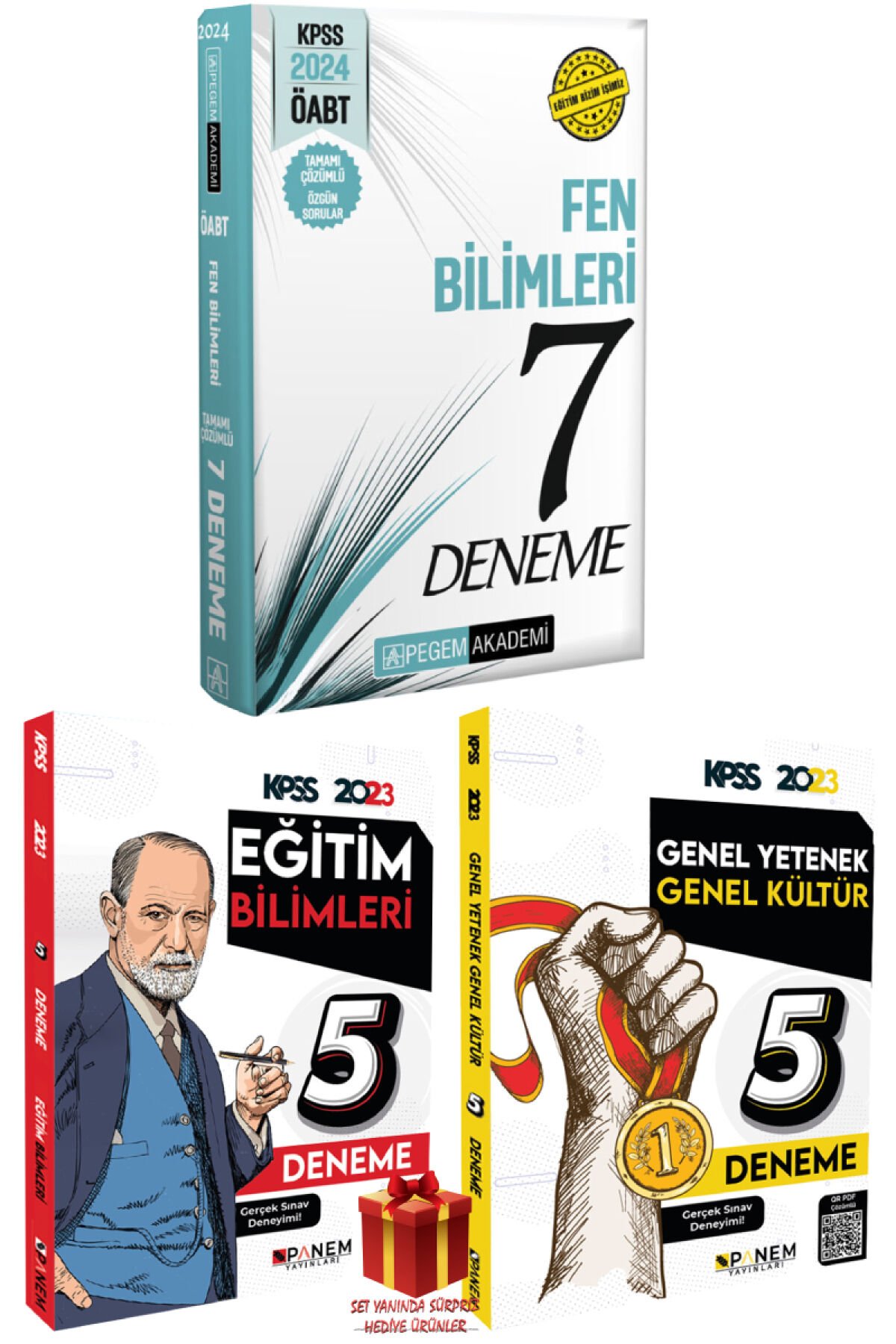 2024 Pegem ÖABT Fen Bilimleri Deneme Sınavı+Panem Eğitim Bilimleri Deneme Sınavı+GYGK 5 Deneme