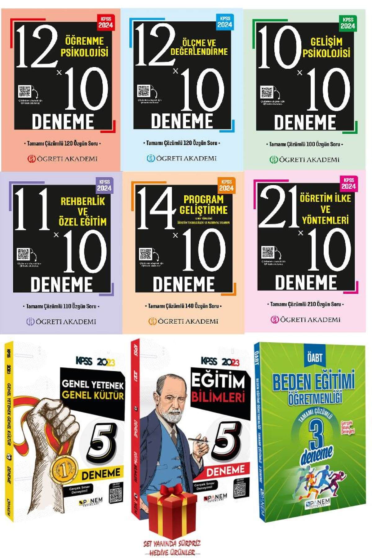 2024 Öğreti Akademi Eğitim Bilimleri Deneme Seti+Panem Eğitim 5D+GYGK 5D+Beden Deneme+Hediye