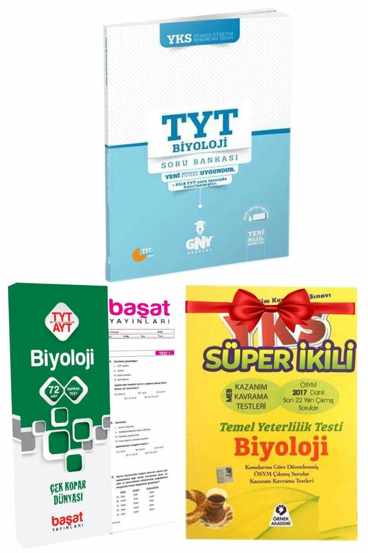 GNY TYT Biyoloji Soru Bankası+Başat Biyoloji Yaprak Test+Biyoloji Süper İkili Hediye