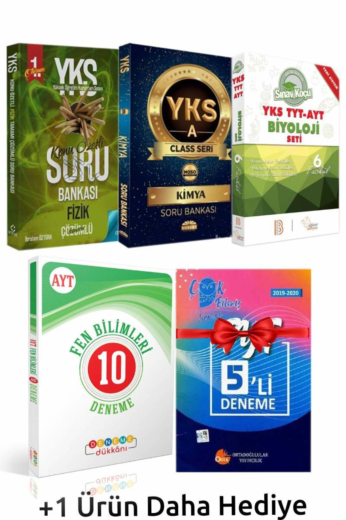 Artınet YKS Fizik Soru Bankası+Robert Kimya SB+Benim Hocam YKS Biyoloji SB+DD Fen 10D+Hediyeler