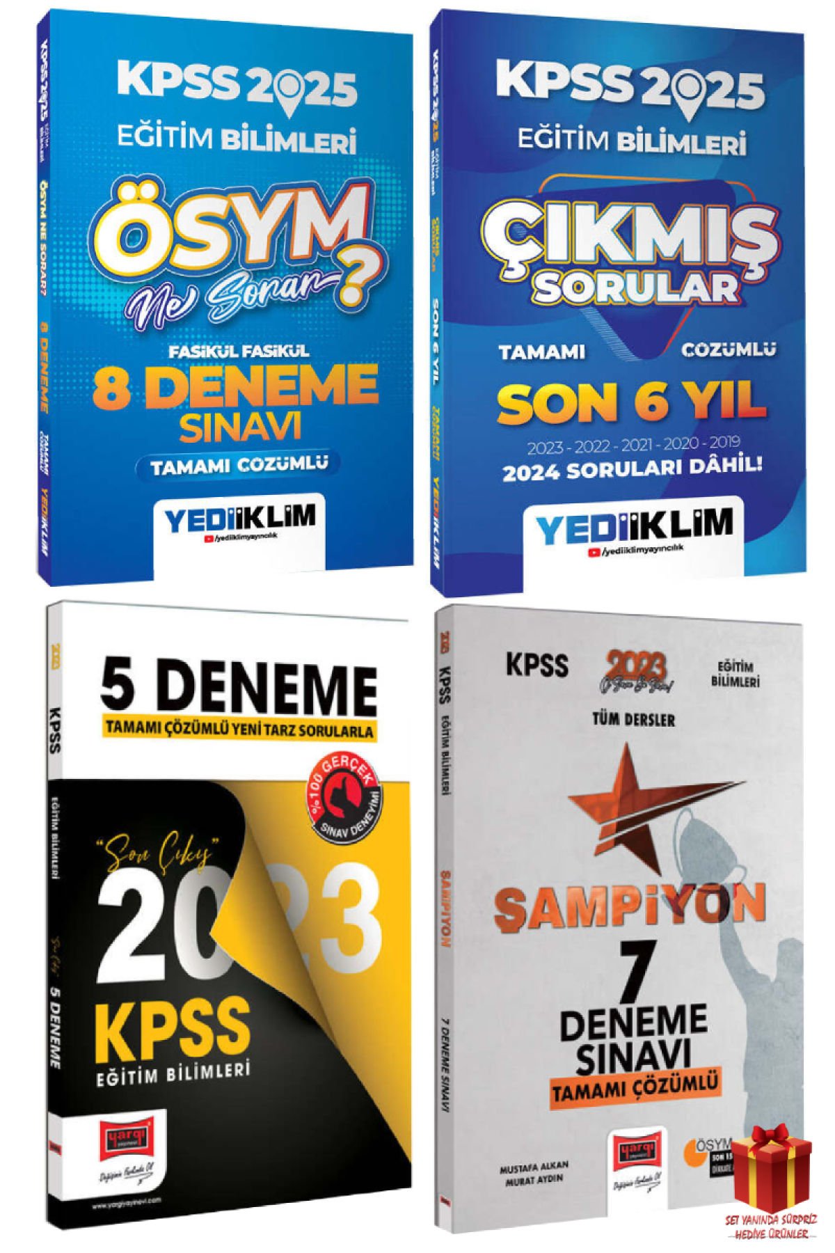 2025 Yediiklim Eğitim Bilimleri Deneme+Çıkmış Sorular+Yargı Eğitim Deneme+Eğitim Deneme+Hediye