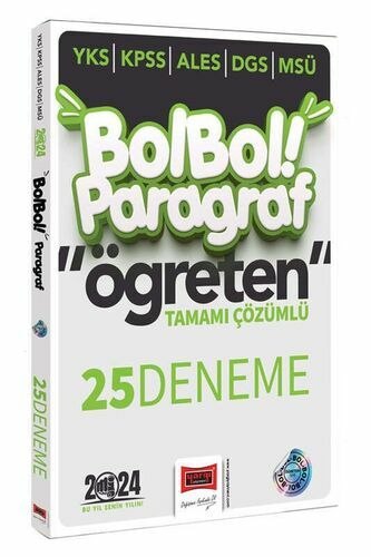 Yargı Yayınları 2024 KPSS ALES DGS YKS MSÜ Bol Bol Öğreten Paragraf Tamamı Çözümlü 25 Deneme