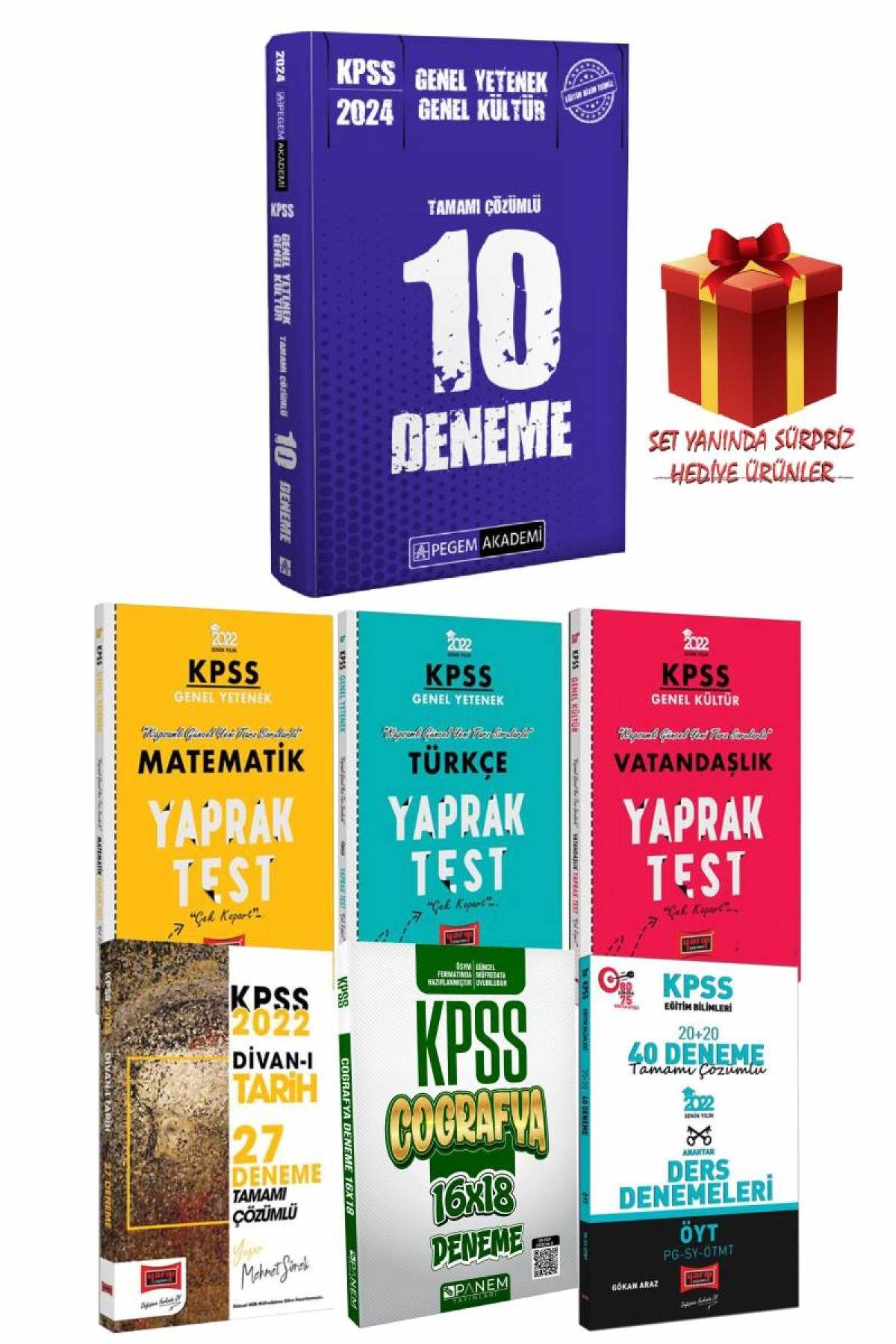 2024 Pegem KPSS 10 Deneme+Yargı Yapraklar+Denemeler+Hediye