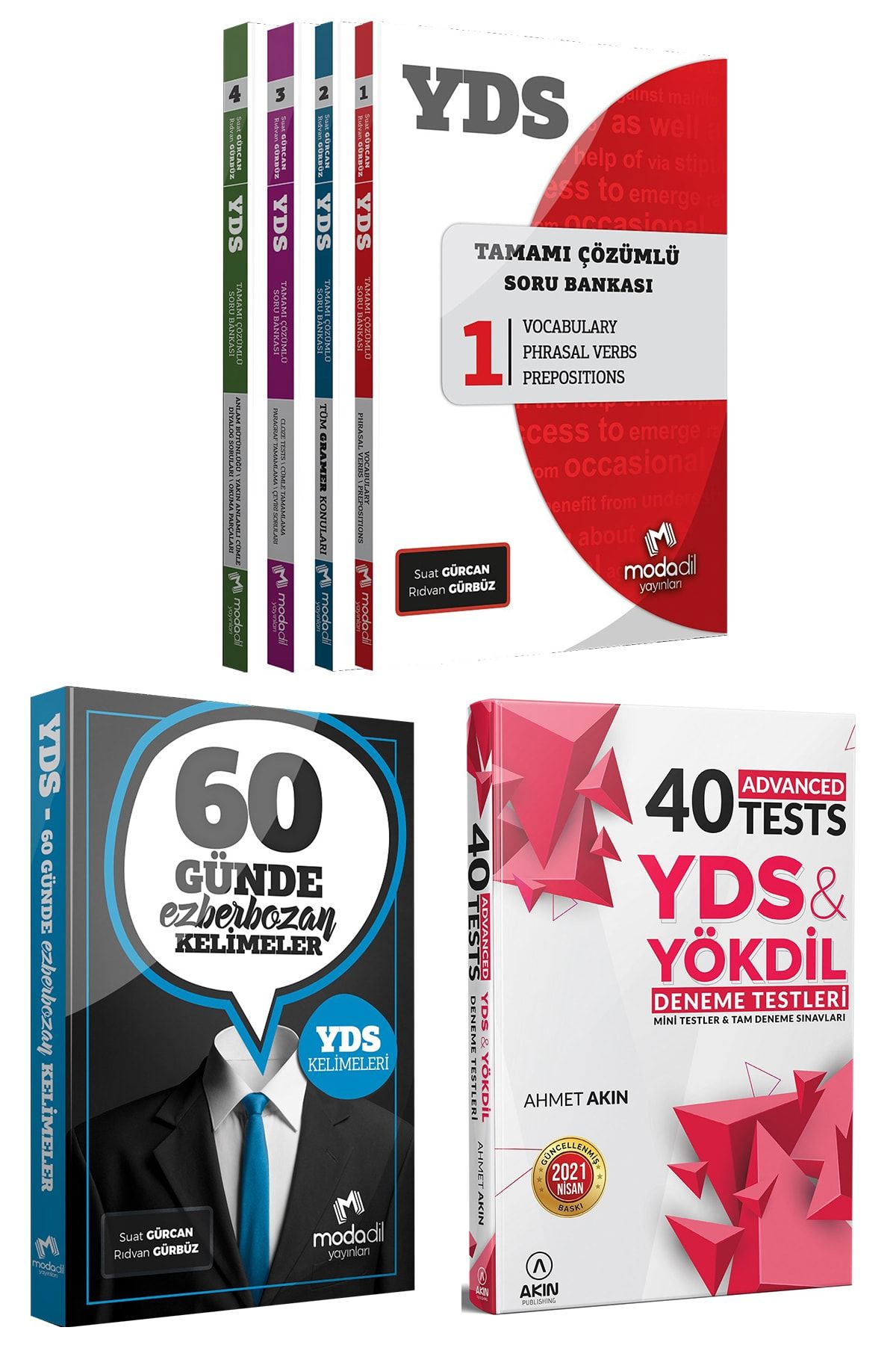 Modadil Yds 60 Günde Ezberbozan Kelime + Çözümlü Modüler Soru Bankası + Akın Dil 40 Advanced Tests