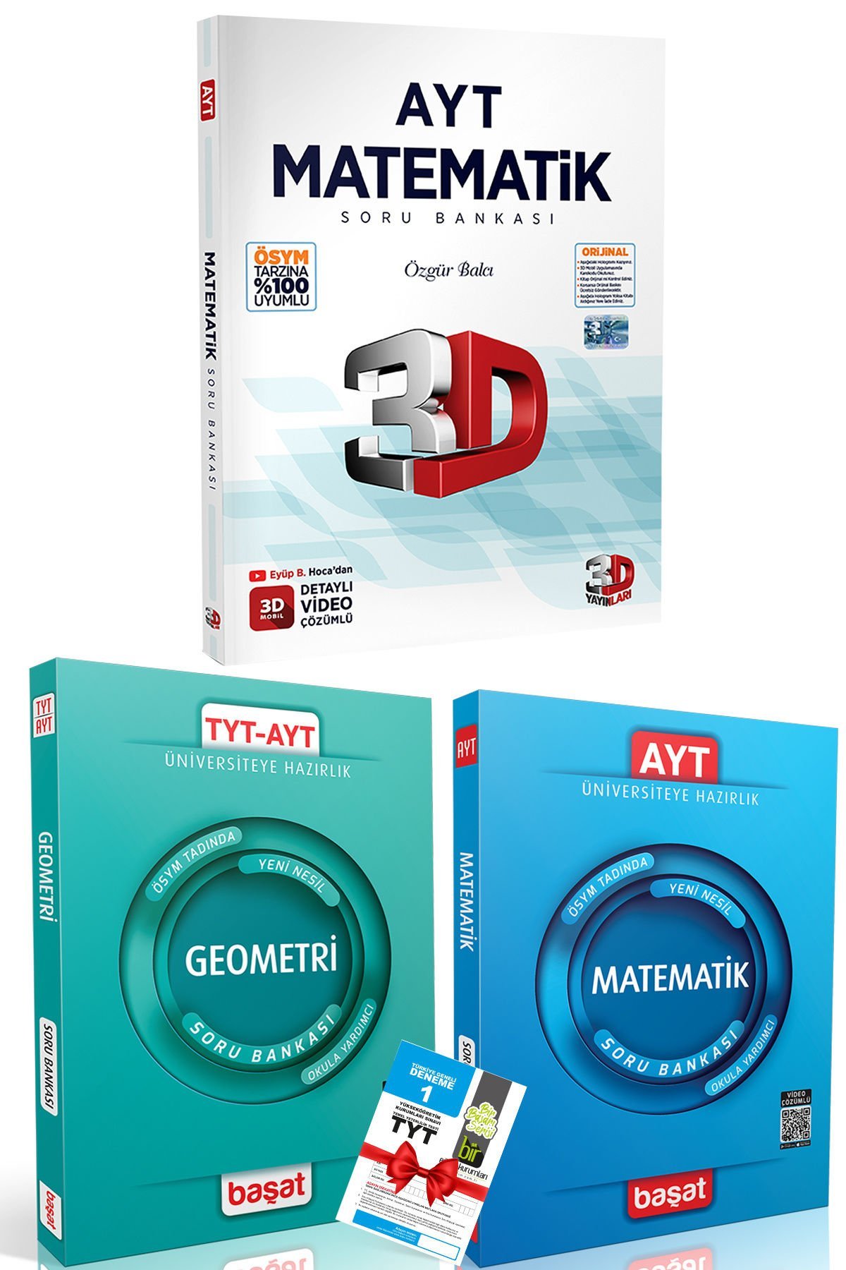 2023 3D Yayınları AYT Matematik Soru B+Başat TYT-AYT Geometri SB+AYT Matematik SB+TG Deneme Hediye