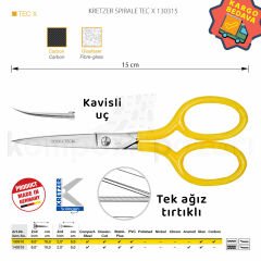 Elyaf Makası 15 cm - Ucu Kavisli Metal Lateks Saplı - 130315