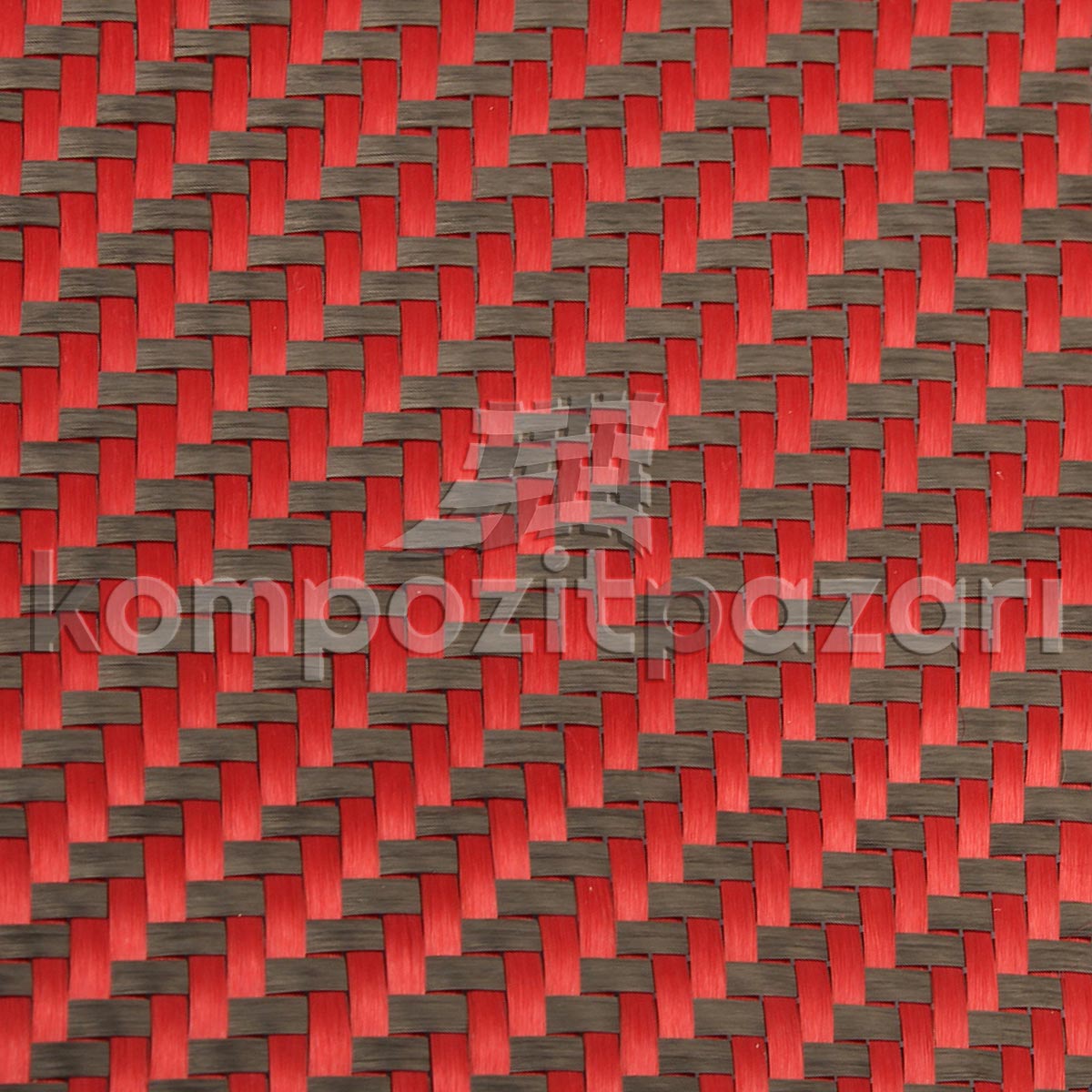 Kırmızı Aramid/Siyah Karbon 200 g/m2 Twill