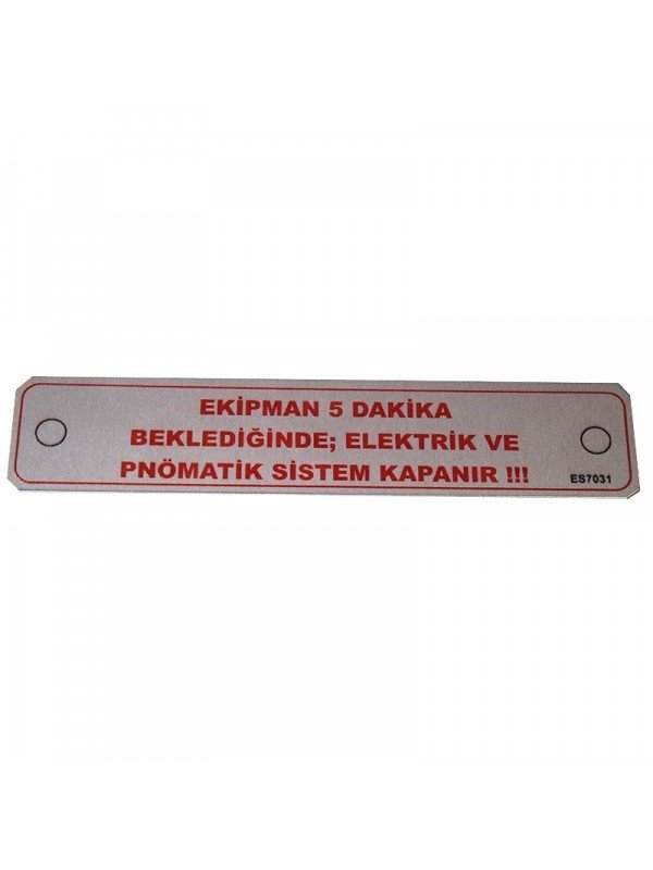 UV Metal Etiket ölçüler: 15 x 3 cm