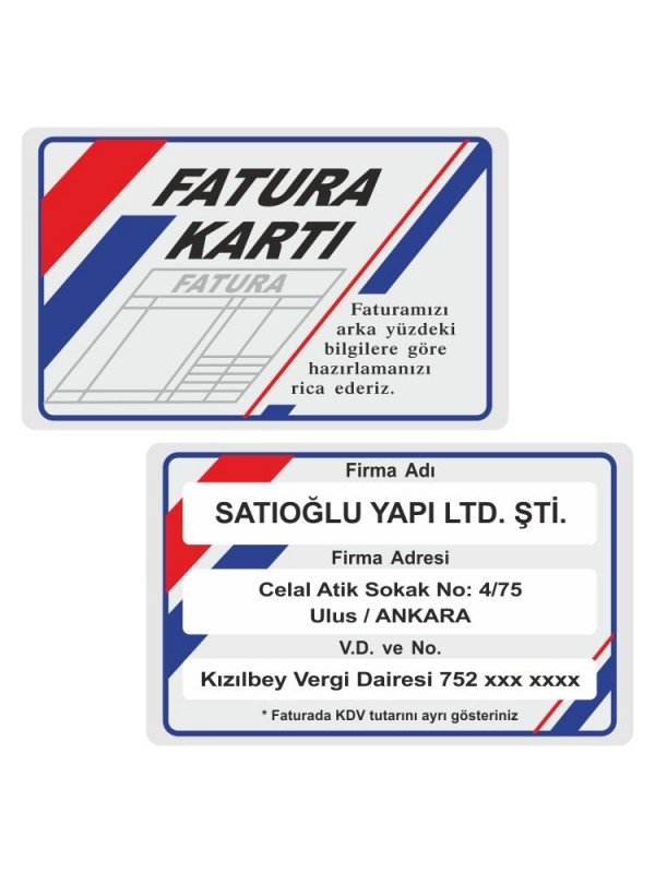 Klasik Fatura Kartı