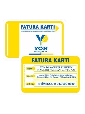 Fatura kartı imalatı