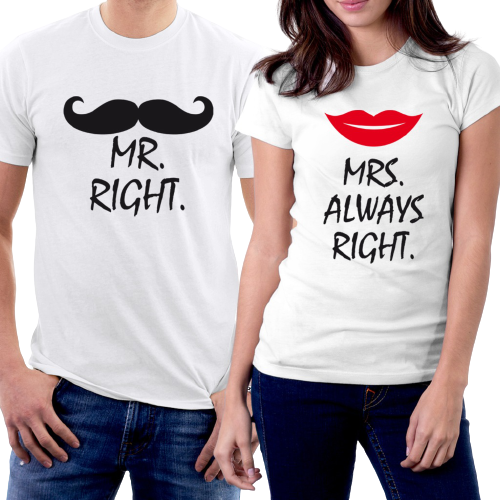 Sevgililer Gününe Özel Mr. Mrs. Çift T-Shirt