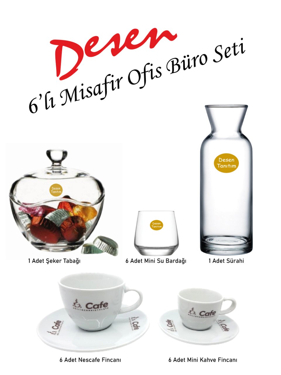 Misafir Ofis Büro 6'lı Set