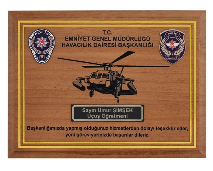 Havacılık Daire Başkanlığı Ahşap Plaket