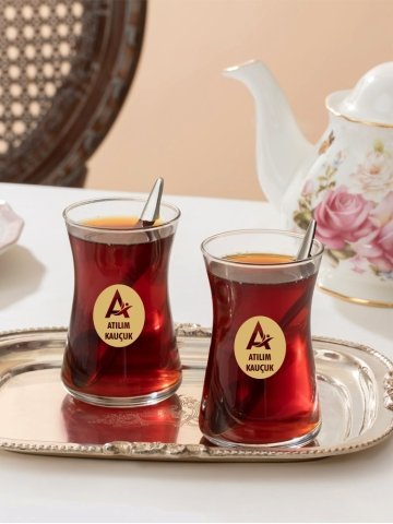 Paşabahçe Heybeli Altın baskılı çay bardağı