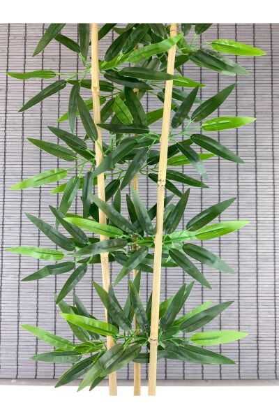 Dekoratif Yapay Yapraklı 3 Gövde Bambu Ağacı 110cm Ahşap Saksılı Yeni Ürün %100 Orjinal Bambu