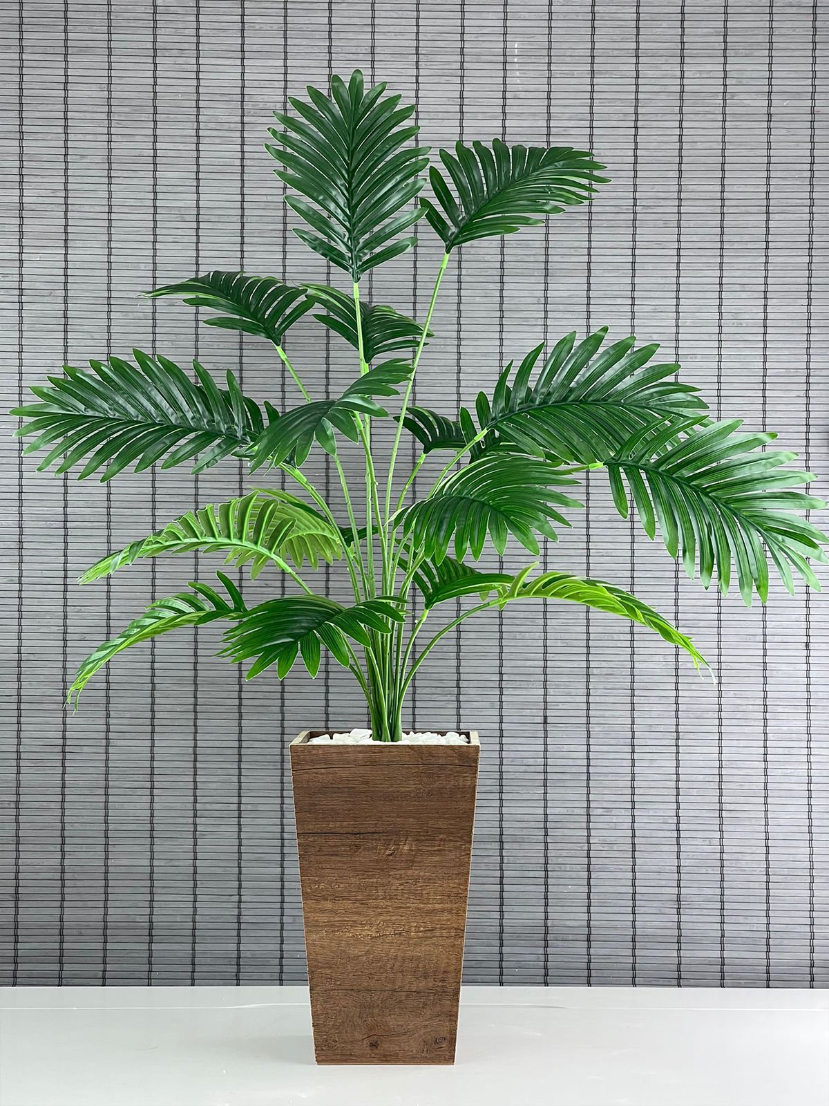 Yapay Yapraklı Dekoratif Konik Ahşap Saksılı Palmiye Ağacı 100cm
