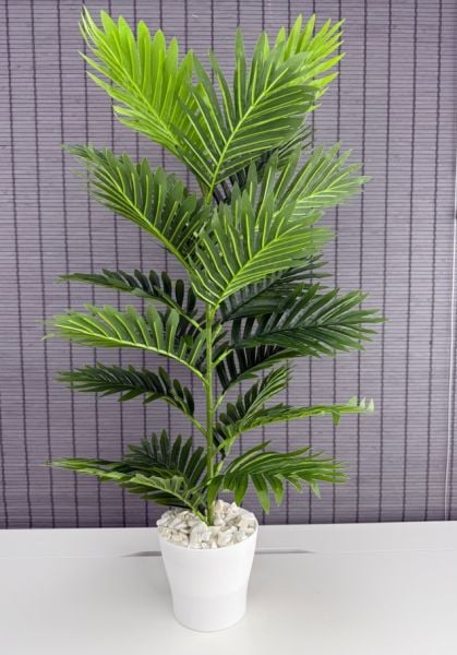 Bahçem Yapay Yapraklı Palmiye Ağacı Plastik Saksılı 23 Yaprak 85cm